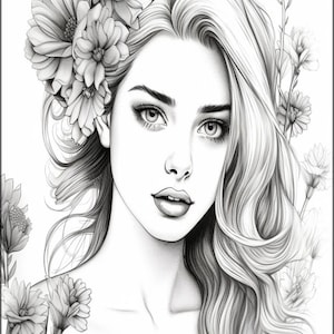 Coloring Pages,  pretty girls, queen, princess, dogs, pets, cats, digital, printing, black and white, art, drawing, colorful, printable,