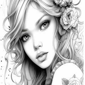 Coloring Pages,  pretty girls, queen, princess, dogs, pets, cats, digital, printing, black and white, art, drawing, colorful, printable,