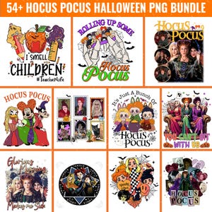 Plus de 54 lots PNG Hocuss Pocu-s, Halloween png, Sandersonn Sisterss png, Hocuss Pocu-s Halloween, méchantes sorcières png, lot Halloween sublimation