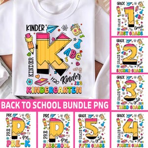Preppy Back to School Bundle PNG, Coquette Teacher First Day of School Shirt Design, Girly Pencil Back To School, Pre-k 1st/2nd/3rd Grade