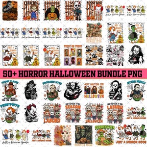 50+ Halloween Characters Png Bundle, Halloween Friends Png, Retro Horror Png Bundle, Scary Movie Bundle, Horror Png, Horror Halloween Png