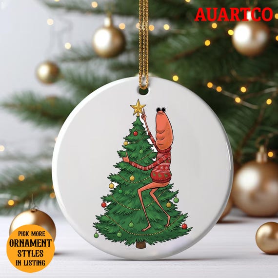 Carte De Fin D'année Boule De Noël Et Sapin Humoristique - Vœux