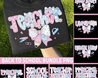 Coquette School Occupation PNG Bundle, Back to School Teacher Sped Para Counselor, Floral First Day of School Png, Teacher Appreciation Png