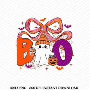 Boo Halloween Coquette PNG, Boo Coquette Bow, Halloween png, Preppy Halloween, Cute Halloween png, Spooky Vibes, Fall Shirt png