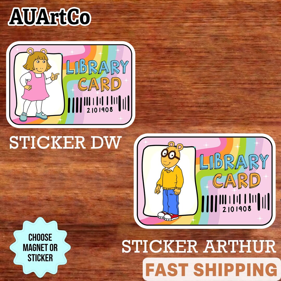 NEW! Arthur Library Card Sticker: Nostalgic Waterproof Laptop Decal - Etsy