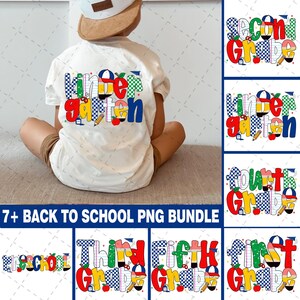 7+ Retro Back to School Boys PNG Bundle, Kindergarten Kid Design, First Day Shirt PNG, Pre-K to Fourth Grade Png,School Boy Sublimation File