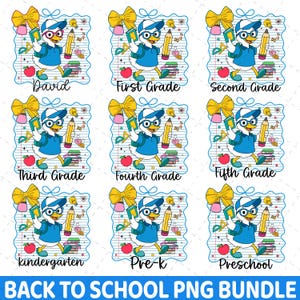 Goose Back to School Boys PNG Bundle, Kindergarten Kid Design, First Day Shirt PNG, Pre-K to Fourth Grade Png, School Boy Sublimation File