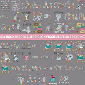 53+Bundle Elephant And Piggie Png, Back To School Png, First Day Of School Png, Elephant Png, Piggie Png, Teacher, Friends Elephant Pigeon