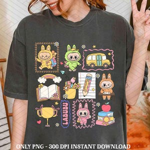 Cartoon Doll Grade Png Bundle, Retro School Doll Designs, Monster Doll Toy Teacher Png Back To School 1st/2nd/3rd Grade Png, Digital File