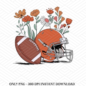 Gameday Floral Football Vintage Png, Football Png, Football Season Sublimation Design, Trendy Football Png, Game Day Png, Touchdown Png