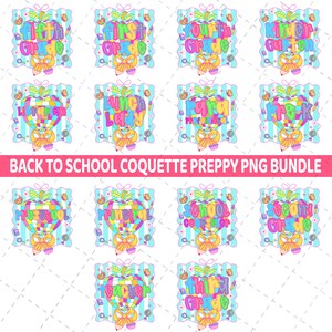 Preppy Back to School Bundle PNG, Coquette Teacher First Day of School Shirt Design, Girly Checkered Sublimation, Pre-k 1st/2nd/3rd Grade