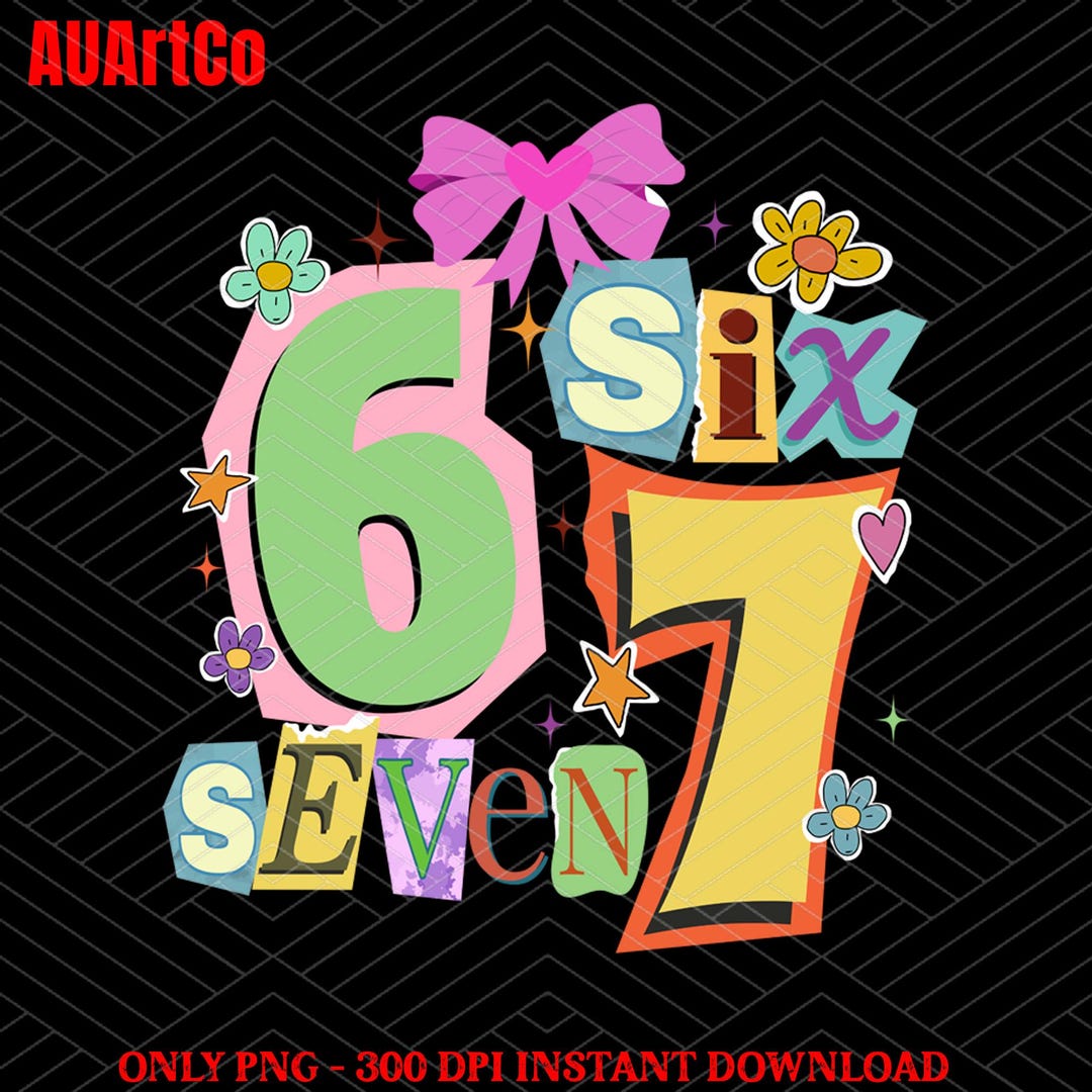 Six Seven 6 7 Meme Funny Hands PNG Bundle, Viral Internet Meme Humor ...
