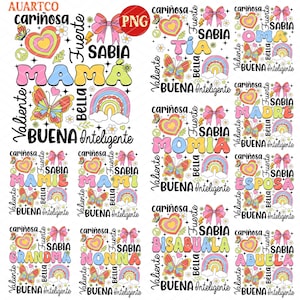 12+ Bundle Madre Png, Spanish Mama Png, Happy Mother&#39;s Day, Latina Mom Png, Mama Shirt, Floral Madre Png, Bright Doodle Png, Gif For Mom