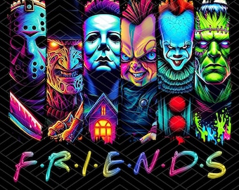 Halloween Neon Png, Horror Characters Png, Horror Halloween Png, Horror Killers Png, Halloween Png, Retro Halloween Png