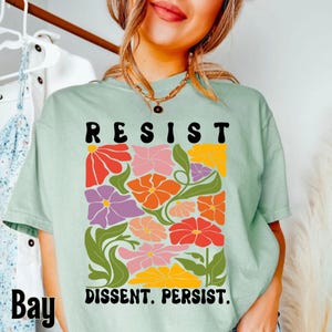 Vintage Resist, Dissent, Persist Floral PNG, Democrat Liberal PNG, Trump Parody, Anti Republican png, Subtle F*ck Trump PNG, Anti Trump png