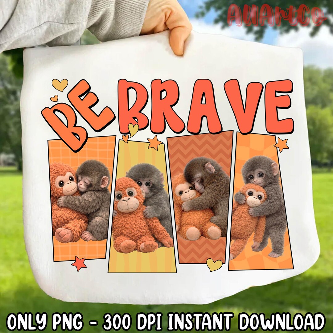 Equipo Punch: ¡Valiente! Mono Bebé PNG, Mono de Peluche Emocional Viral ...