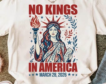 No Kings In America PNG, Patriotic Protest Shirt Design, Liberty Statue Political PNG, American Freedom Graphic, Instant Download