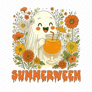 Ghost Summer Halloween png, Funny summer Halloween Png,Vintage Summer png, Halloween cocktail summer png, summer Shirt png, Retro