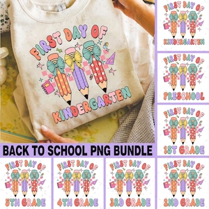 Retro Back to School Png Bundle, First Day Of School Png, Retro Kindergarten Png, School Png, First/Second/Third Grade Designs, Teacher PNG
