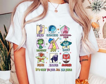 It's Okay To Feel All The Feels Inside Out Png, Friends Cartoon Emotions Png,Mental Health Matter Png,Inside Out 2 Png,Inside out characters