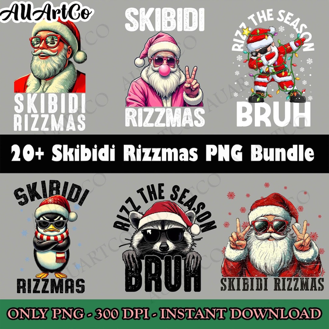 Skibidi Rizzmas Png, Merry Rizzmas Png, Santa Claus Rizz Png, Rude ...