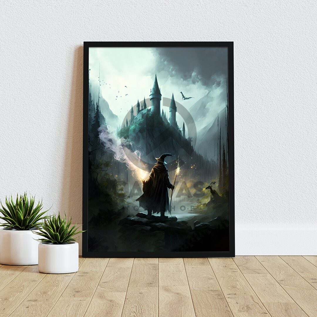 Gandalf at Hogwarts Wall Decor Gandalf Poster Hogwarts Etsy
