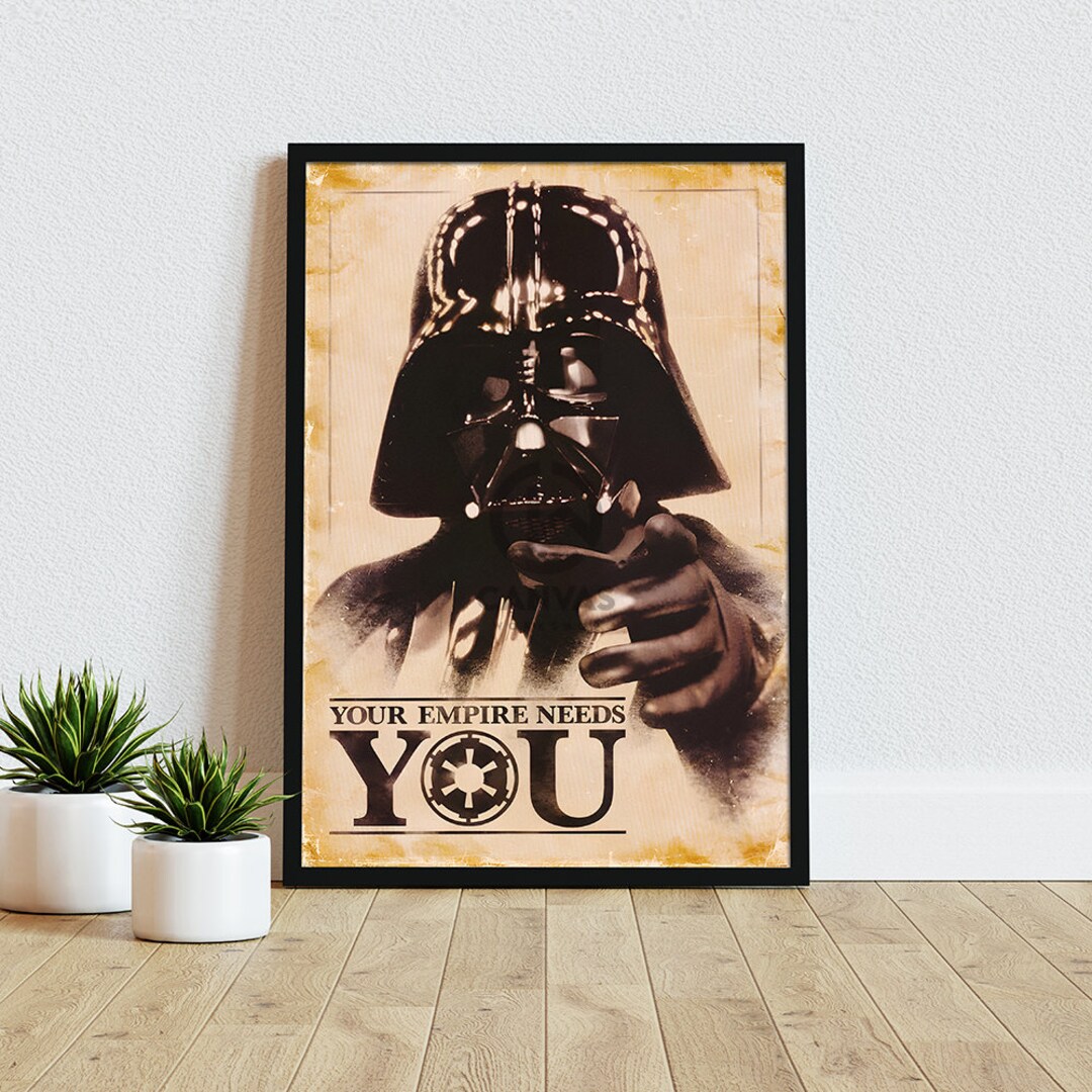 Star Wars Empire Darth Vader Poster Canvas Empire Wants You Etsy