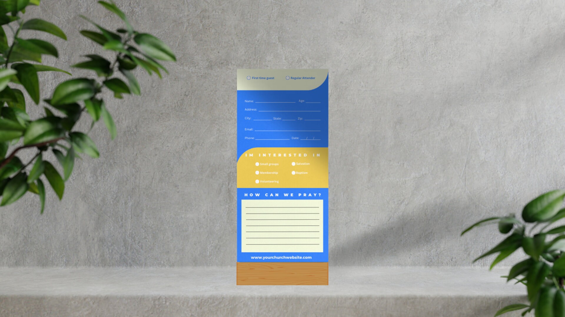 Church First Timer Card Church Connect Card, Editable in Canva, Modern Church Welcome Card, for ...