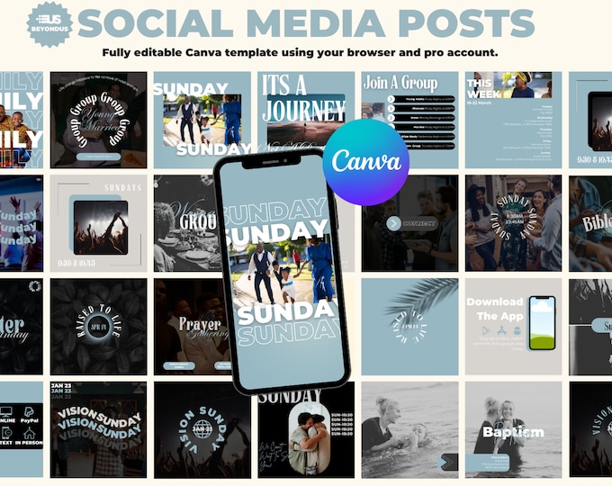 100 Social Media Templates | Editable in Canva | Canva Ready Social ...