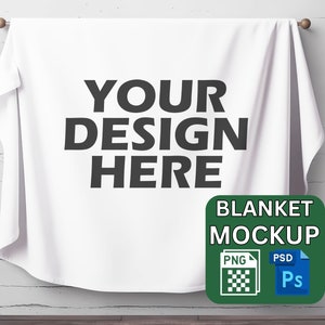 Blanket Mockup for Print On Demand Throw Blanket Mockup PNG and PSD Smart Object Fleece Blanket Mock Up Printify Professional Blanket Mockup