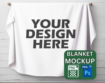 Blanket Mockup for Print On Demand Throw Blanket Mockup PNG and PSD Smart Object Fleece Blanket Mock Up Printify Professional Blanket Mockup