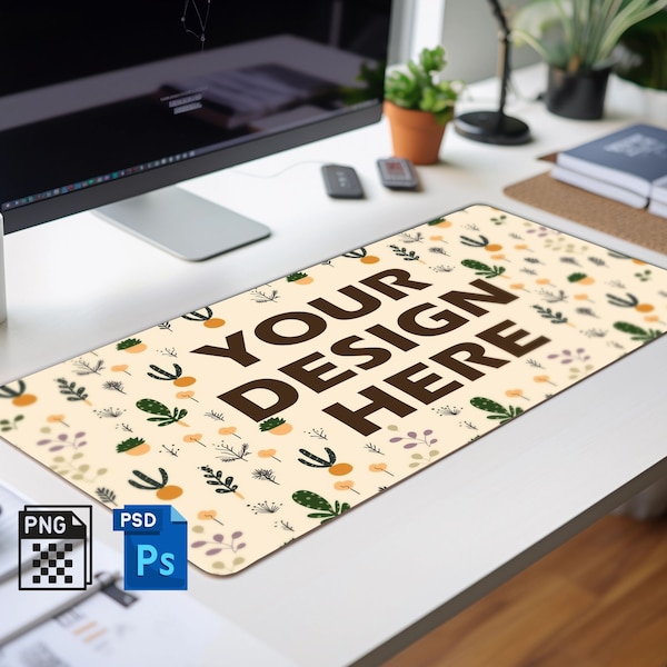 Aesthetic Mousepad Mockup Printify Customizable Desk Mat Mockup PNG and PSD Smart Objects Easy to Edit Mouse Pad Mockup on Desk Gamer Mockup