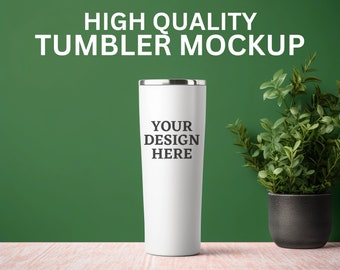 Tumbler Mockup, 20oz Skinny Tumbler Mockup, White Tumbler Mock, 20oz Mockup for Tumbler in White, Commerical Use