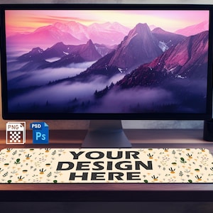 Aesthetic Mousepad Mockup Printify Customizable Desk Mat Mockup PNG and PSD Smart Objects Easy to Edit Mouse Pad Mockup on Desk Gamer Mockup
