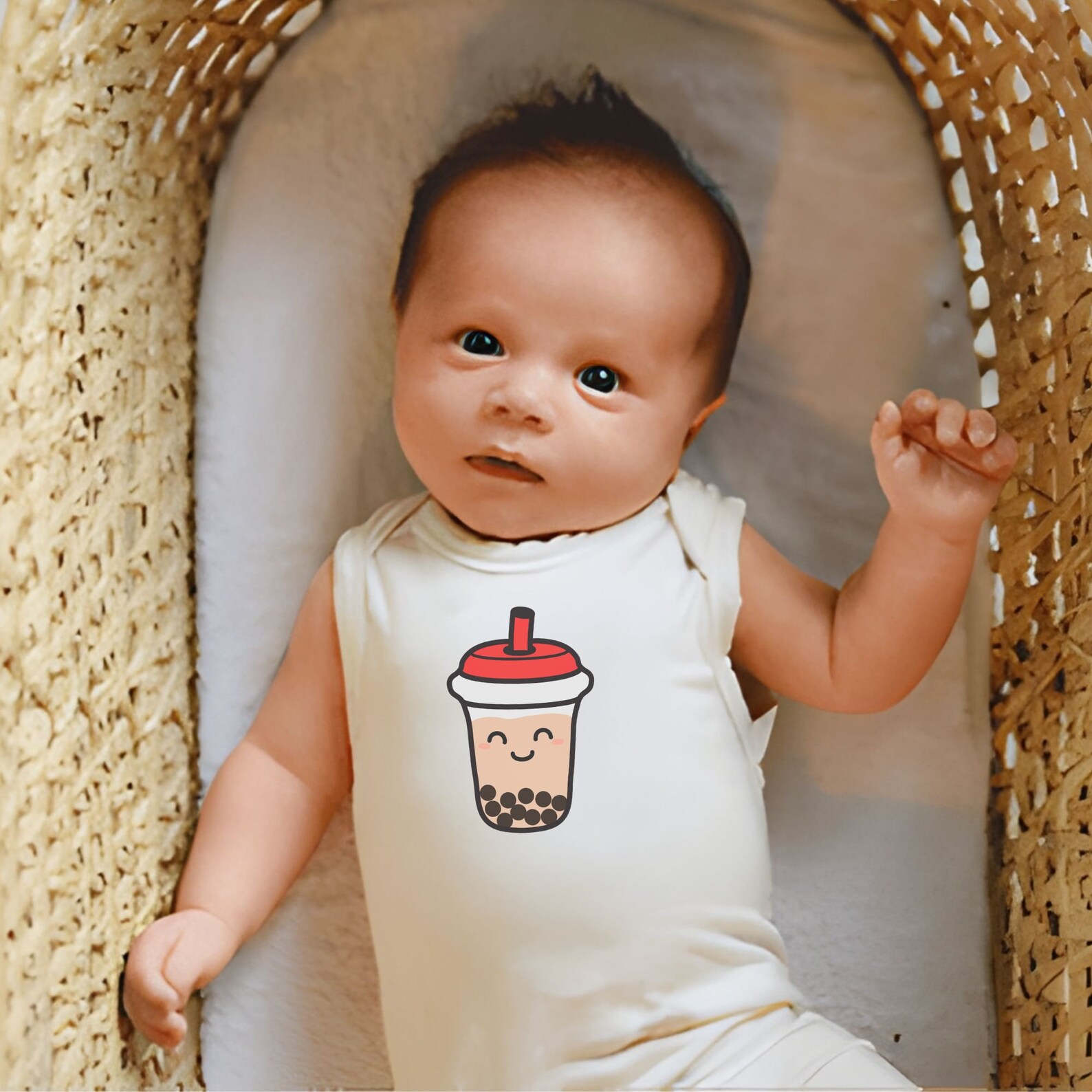 Cute Boba Tea Bodysuit Kawaii Boba Tea Baby Clothes Newborn Etsy