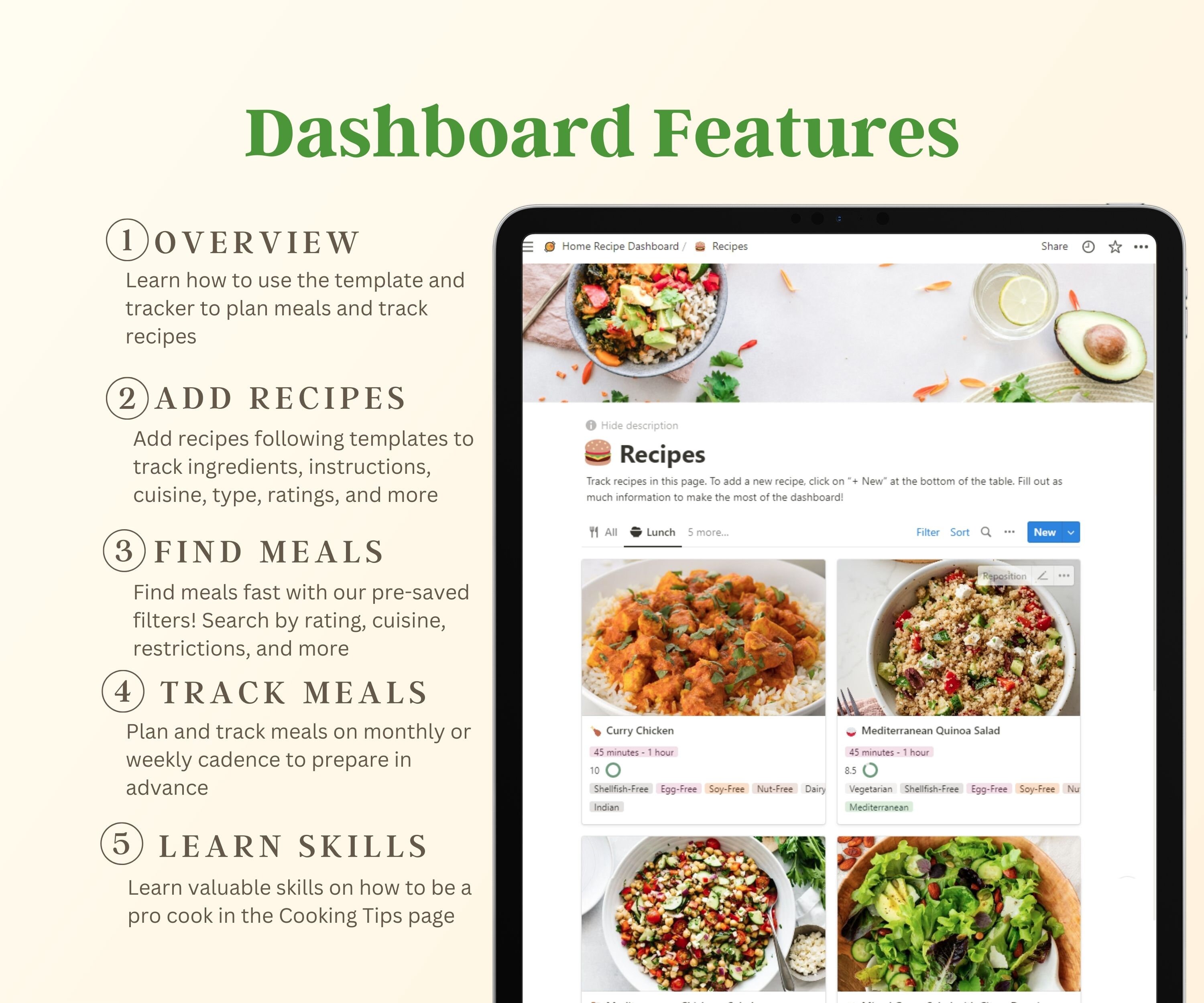 Meal Planner Notion Template Recipe Tracker Notion Template Recipe Box ...