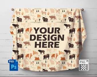 Velveteen Blanket Mockup Smart Object Fleece Blanket Mockup Throw Blanket Mockup PNG and PSD Printify Aesthetic Blanket Mockup