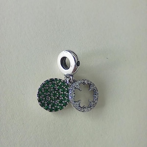 PANDORA Green Dazzling Clover Pendant Charm Silver S925 ALE