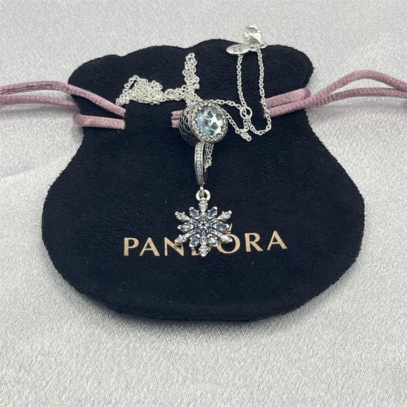Pandora Ice Heart Necklace Necklace S925 Silver Ale 45cm