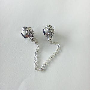 Pandora Silver Charm Love connection safety chain