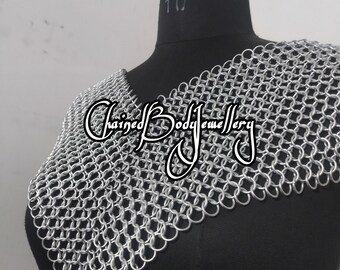 Chainmail aluminum medieval unisex shoulder Armor, Renaissance festival Viking Shoulder Piece, fantasy body jewelry, reenactment gothic gift