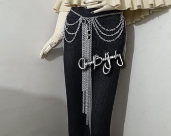 Chainmail Belly Dancer Women Gothic Belt Ren Faire Aluminium Silver High Waist Chain jewellery