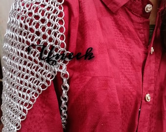 Chainmail Epaulettes Pair Medieval Chainmaille Unisex cosplay Renaissance Viking fantasy Reenactment Shoulder Armor Ren Faire Body Chain