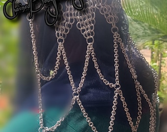 Medieval Chainmail Headpiece: Aluminum Renfaire Bridal Crown