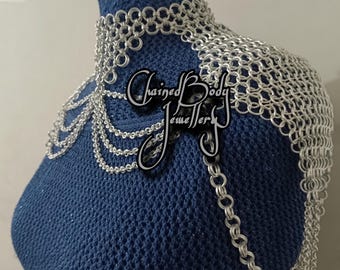 Chainmail Shoulder Jewelry Aluminum Jump Rings Medieval Cosplay Renfaire