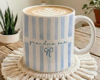 Personalized Grandma Mothers Day Mug Gift, Custom Name Mug for Mom Gift, Christmas Gift for New Grandparents Gifts