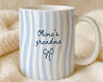 Taza personalizada para abuela, taza Nana, taza de café con el nombre del nieto/nieta, regalo del Día de la Madre para mamá, abuela, regalos para abuelos primerizos