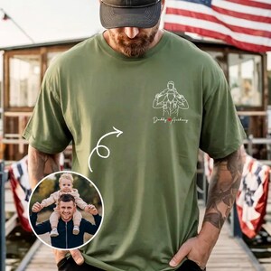 Personalized Dad Shirt, Custom Photo Dad Portrait, Father's Day Gift for New Dad, Daddy