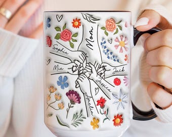 Taza para mamá, Taza para mamá, Regalos personalizados para mamás con los nombres de los niños, Regalo del Día de la Madre de parte de los niños