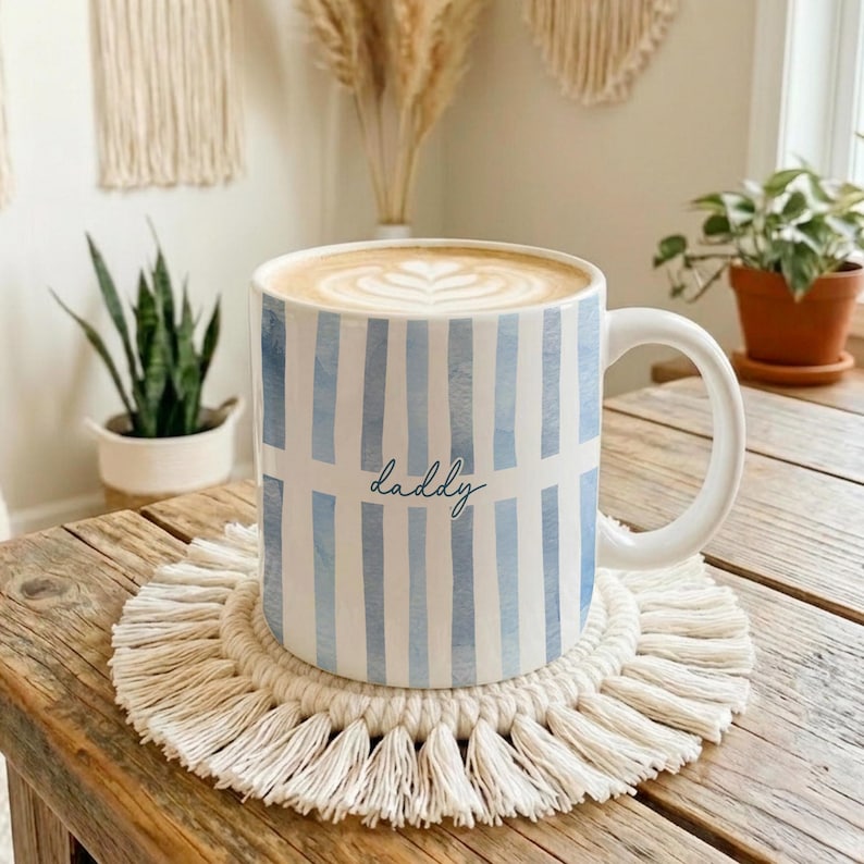 Custom Father's Day Mug Gifts for Daddy, Grandpa, Dad Gift from Kids, Personalized Gigi Name Mothers Day Mugs Gift for Mom, Grandma